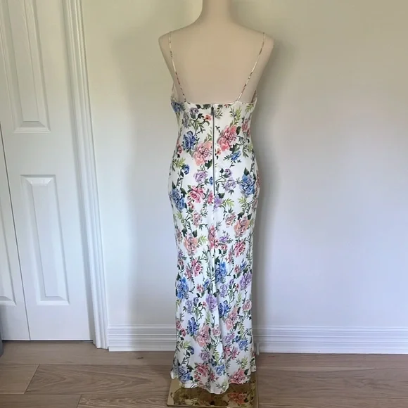 NWT Alice + Olivia Harmony Gardenia Floral Maxi Slip Dress Size 8 - Picture 5 of 9